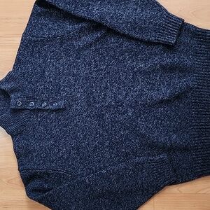 L.L. Bean 100% Lambs Wool Chunky Knit Long Sleeve Blue Sweater Unisex